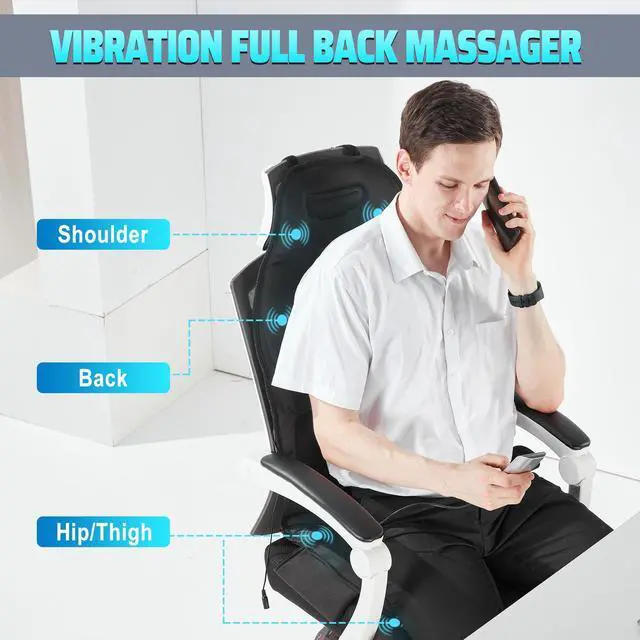 Alt view image 4 of 6 - Massage Seat Cushion with Heat, Cooling Back Massager for Chair, Chair Massager for Full Body Massage, Deep Tissue Vibration Pad with 2 Adapters, Gifts for Dad Mom