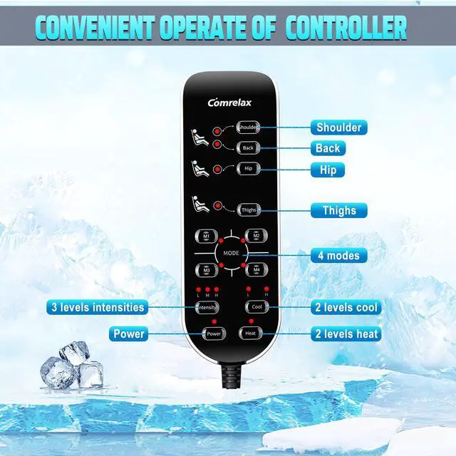 Alt view image 5 of 6 - Massage Seat Cushion with Heat, Cooling Back Massager for Chair, Chair Massager for Full Body Massage, Deep Tissue Vibration Pad with 2 Adapters, Gifts for Dad Mom