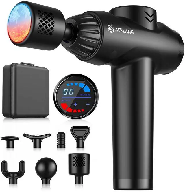 Main image of Massage Gun with Heat and Cold,Deep Tissue Massage Gun, Back and Neck Massager for Pain Relief,Muscle Percussion Massager,Handheld Messager with 7Heads&Silent Birthday Gifts for him