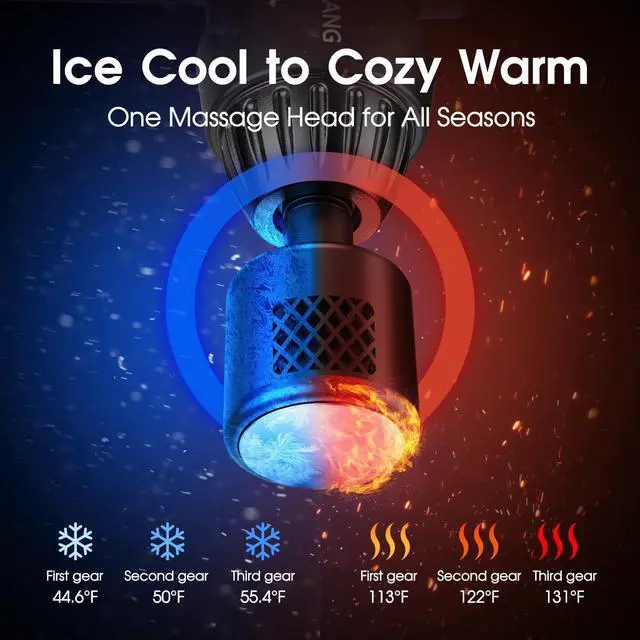 Alt view image 2 of 6 - Massage Gun with Heat and Cold,Deep Tissue Massage Gun, Back and Neck Massager for Pain Relief,Muscle Percussion Massager,Handheld Messager with 7Heads&Silent Birthday Gifts for him