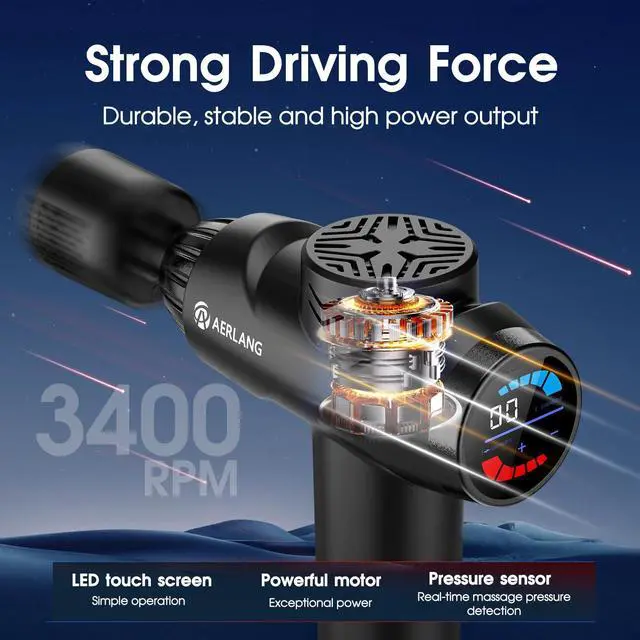 Alt view image 4 of 6 - Massage Gun with Heat and Cold,Deep Tissue Massage Gun, Back and Neck Massager for Pain Relief,Muscle Percussion Massager,Handheld Messager with 7Heads&Silent Birthday Gifts for him