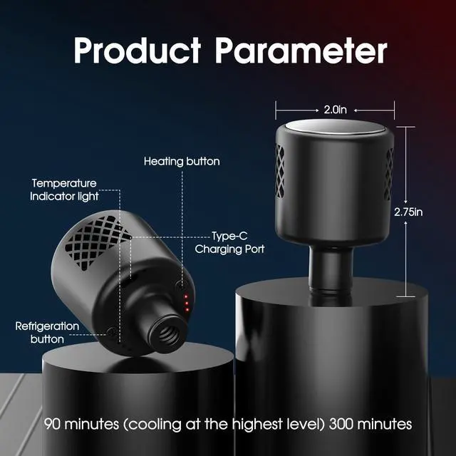 Alt view image 6 of 6 - Massage Gun with Heat and Cold,Deep Tissue Massage Gun, Back and Neck Massager for Pain Relief,Muscle Percussion Massager,Handheld Messager with 7Heads&Silent Birthday Gifts for him