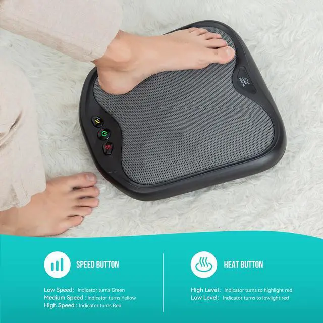 Alt view image 4 of 7 - Shiatsu Foot Massager with Heat, Washable Cover Kneading Foot & Back Massager, Heated Feet Warmer, Electric Feet Massager Machine for Plantar Fasciitis