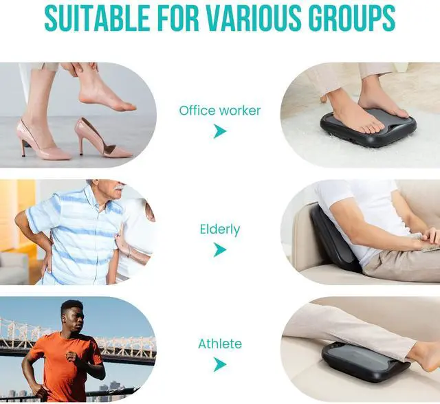 Alt view image 7 of 7 - Shiatsu Foot Massager with Heat, Washable Cover Kneading Foot & Back Massager, Heated Feet Warmer, Electric Feet Massager Machine for Plantar Fasciitis