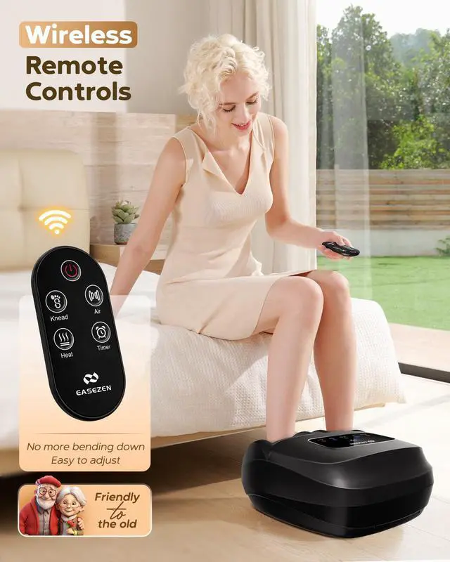 Alt view image 6 of 7 - Foot Massager Machine with Heat, Shiatsu Foot Massager with Remote, 2026 Upgraded Deep Kneading, for Plantar Fasciitis, Neuropathy, Birthday Gifts for Women Mom Men Dad, Up to Foot Size 14