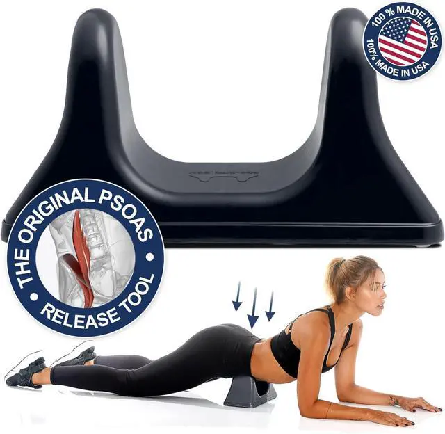 Alt view image 2 of 7 - Psoas Muscle Release Tool  Made in USA, Patented Deep Tissue Massage Device for Your Back, Hip Flexor & Trigger Point Relief, Night Black