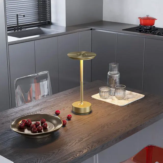 Alt view image 3 of 7 - 2 Pack Rechargeable Cordless Table Lamps, Portable 5000mAh Battery Table Light, 3 Color Stepless Dimming LED Table Light with Memory Function, for Outdoor/Dinner/Patio/Restaurant.(Gold)