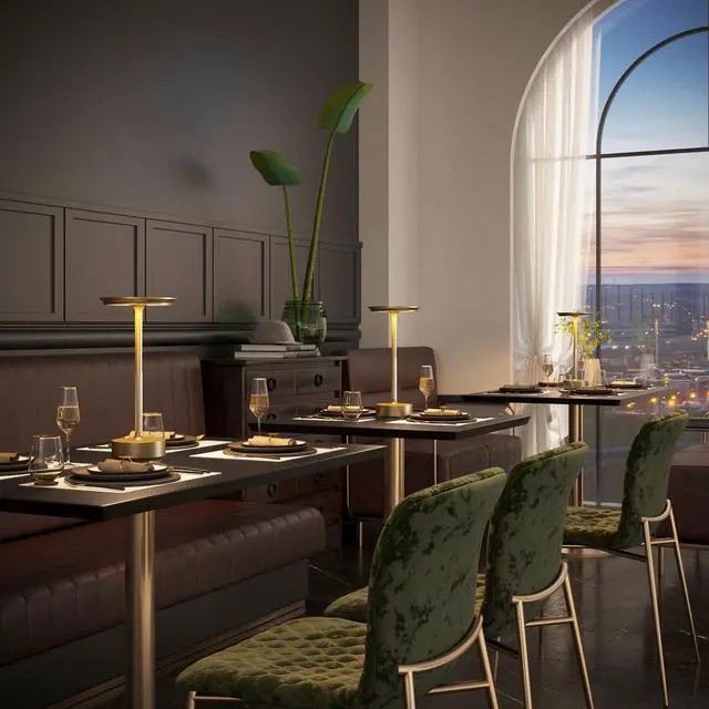 Alt view image 4 of 7 - 2 Pack Rechargeable Cordless Table Lamps, Portable 5000mAh Battery Table Light, 3 Color Stepless Dimming LED Table Light with Memory Function, for Outdoor/Dinner/Patio/Restaurant.(Gold)