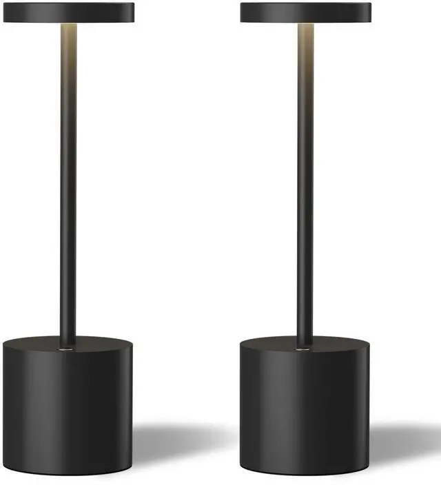 Main image of LED Cordless Table Lamps Set of 2,Portable Rechargeable 5000mAh Outdoor Table Lamp,3 Color Stepless Dimming Battery Powered Lamp, Table Light for Dinner/Patio/Restaurant/Bedroom.(Black)
