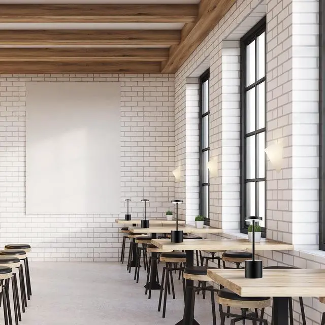 Alt view image 6 of 7 - LED Cordless Table Lamps Set of 2,Portable Rechargeable 5000mAh Outdoor Table Lamp,3 Color Stepless Dimming Battery Powered Lamp, Table Light for Dinner/Patio/Restaurant/Bedroom.(Black)