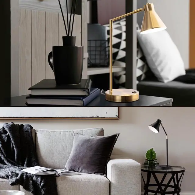 Alt view image 6 of 7 - Astrum - LED Desk Lamp with Dual USB Charging Ports, 100% Metal, 270 Degree Swivel Arms, Soft White Light (3000K), Bedside & Home Office Table Lamp, ETL Listed, White