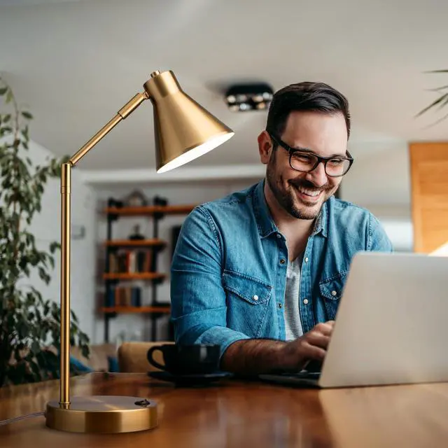 Alt view image 7 of 7 - Astrum - LED Desk Lamp with Dual USB Charging Ports, 100% Metal, 270 Degree Swivel Arms, Soft White Light (3000K), Bedside & Home Office Table Lamp, ETL Listed, White