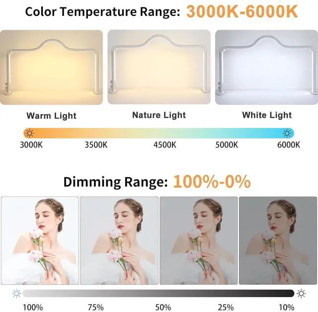 Alt view image 2 of 7 - Upgraded Nail Tech Lamp for Desk, 34 in Foldable Large Nail Light with Phone Holder, 3 Modes 3000K-6000K LED Manicure Lamp, Half Moon Light for Lash Eyelash Extension, Tattoo, Eyebrows