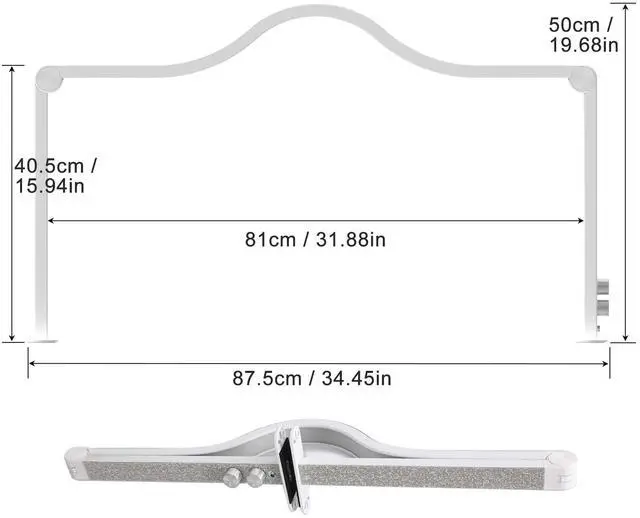 Alt view image 6 of 7 - Upgraded Nail Tech Lamp for Desk, 34 in Foldable Large Nail Light with Phone Holder, 3 Modes 3000K-6000K LED Manicure Lamp, Half Moon Light for Lash Eyelash Extension, Tattoo, Eyebrows