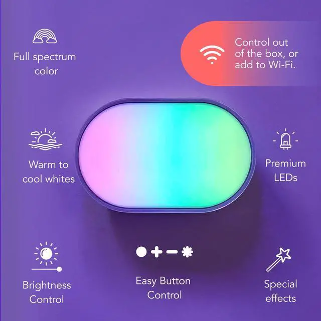 Main image of Luna Smart Lamp, 1000 LM Wi-Fi & Matter 1.3 Compatible, Alexa & Apple HomeKit Compatible, Plug-In Bedside Table Lamp & Wall-Mount, Color Changing Wall Wash, Sunrise/Sunset Effect, No Hub Required