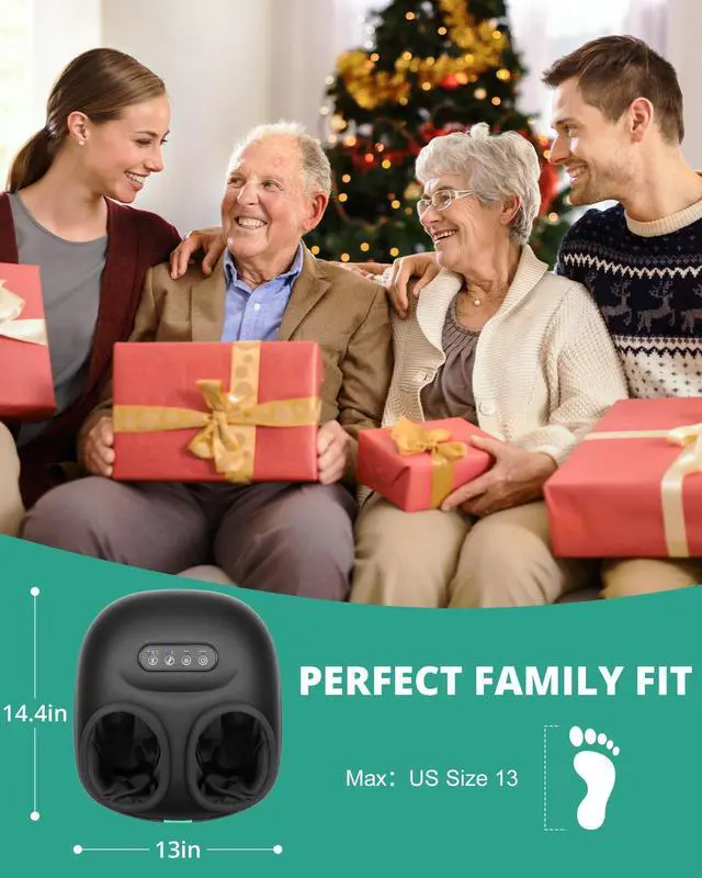 Alt view image 2 of 7 - Foot Massager Machine with Heat, Rolling, Deep Kneading, Shiatsu Foot Massager for Delivers Pain Relief, Tired, Plantar Fasciitis, Gift for Women Mom Men Fits Up to 13"