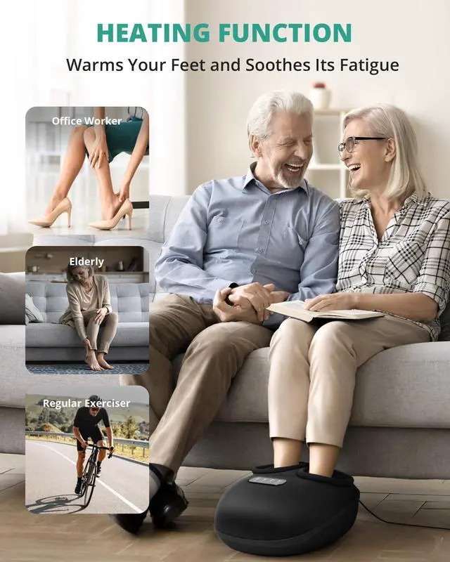 Alt view image 6 of 7 - Foot Massager Machine with Heat, Rolling, Deep Kneading, Shiatsu Foot Massager for Delivers Pain Relief, Tired, Plantar Fasciitis, Gift for Women Mom Men Fits Up to 13"