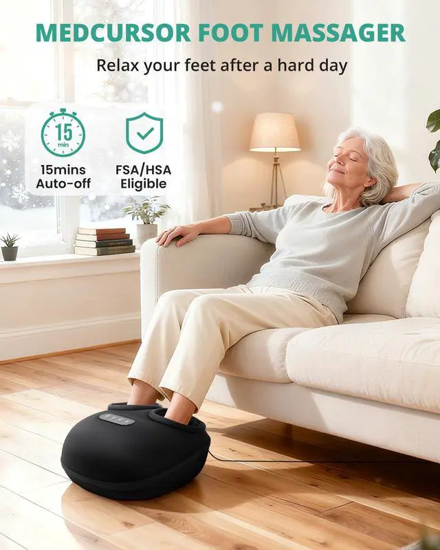 Alt view image 7 of 7 - Foot Massager Machine with Heat, Rolling, Deep Kneading, Shiatsu Foot Massager for Delivers Pain Relief, Tired, Plantar Fasciitis, Gift for Women Mom Men Fits Up to 13"