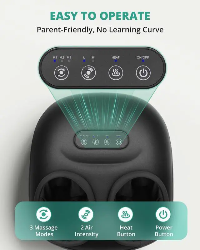 Alt view image 5 of 7 - Foot Massager Machine with Heat, Rolling, Deep Kneading, Shiatsu Foot Massager for Delivers Pain Relief, Tired, Plantar Fasciitis, Gift for Women Mom Men Fits Up to 13"