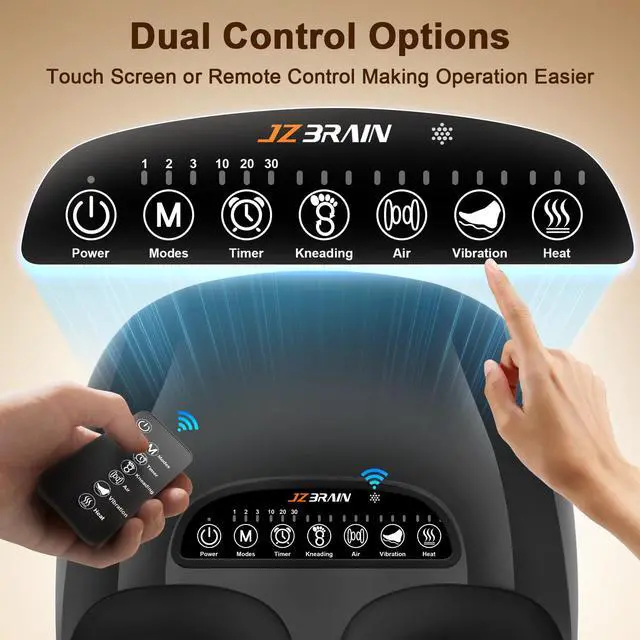 Alt view image 3 of 7 - Shiatsu Foot Massager Machine with Heat : Deep Kneading Foot Massager with Vibration & Compression for Plantar Fasciitis & Neuropathy - for Women & Men,Relax for Home Office Use