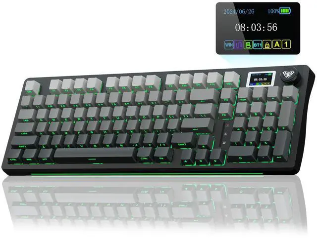 Main image of S98 Pro Wireless Mechanical Keyboard with Screen & Knob,2.4GHz/USB-C/BT5.0 Hot Swappable Creamy Keyboard,Pre-lubed Linear Switches,Side Printed PBT Keycaps,RGB Backlit Gaming Keyboards