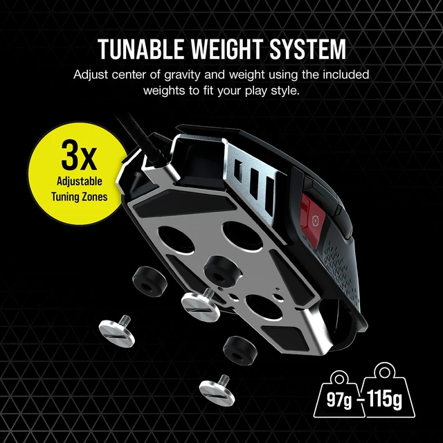 Alt view image 6 of 7 - M65 RGB Ultra Tunable FPS Gaming Mouse Marksman 26,000 DPI Optical Sensor, Optical Switches, AXON Hyper-Processing Technology, Sensor Fusion Control, Tunable Weight System - Black