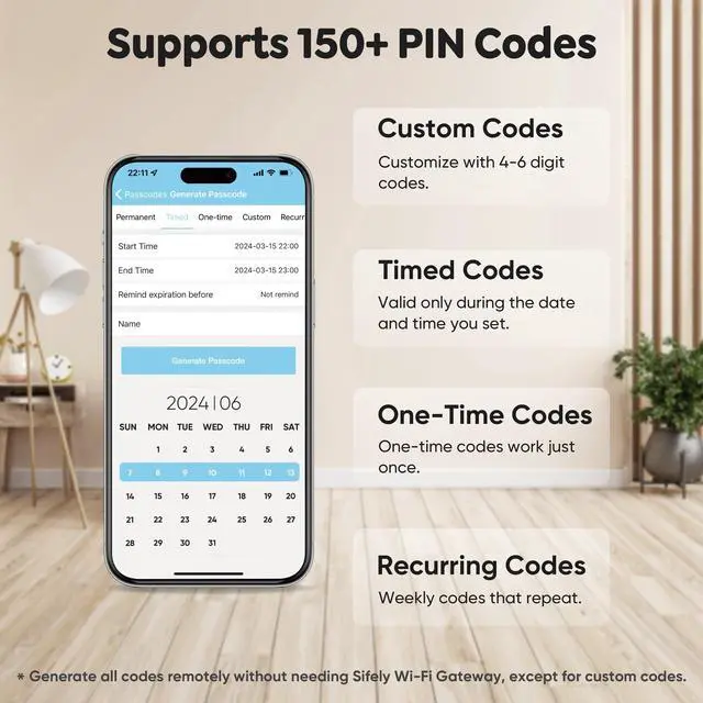 Alt view image 3 of 7 - Keyless Entry Fingerprint Deadbolt Smart Lock:  Digital Front Door Keypad with App Control, Electronic/Electric Deadbolt with Fingerprint & Code Access, Auto Locking, Easy to Install (Black)