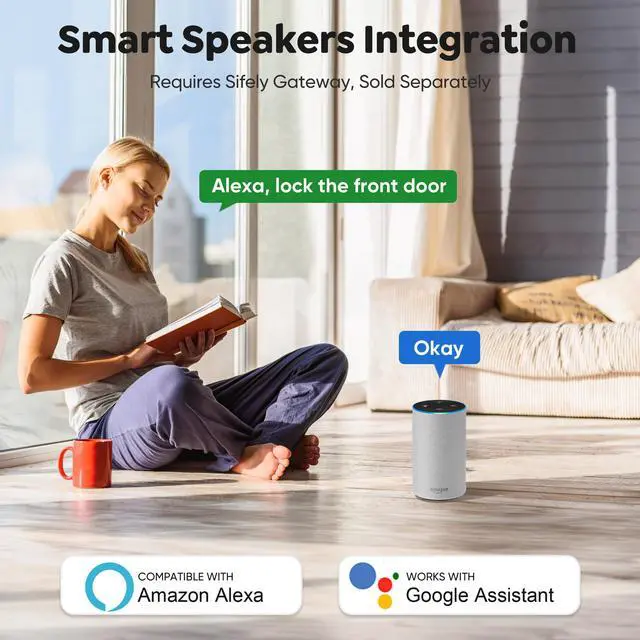 Alt view image 7 of 7 - Keyless Entry Fingerprint Deadbolt Smart Lock:  Digital Front Door Keypad with App Control, Electronic/Electric Deadbolt with Fingerprint & Code Access, Auto Locking, Easy to Install (Black)