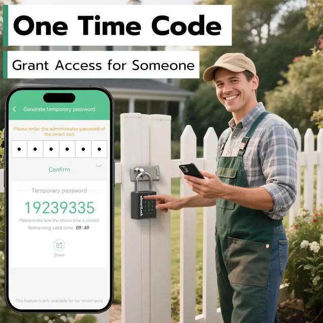 Alt view image 7 of 7 - New Smart Padlock with Key, Heavy Duty Combination Padlock, RFID Pad Lock with Codes Bluetooth APP Access, Outdoor Waterproof Electronic Key Lock for Gate Fence Shed Locker Garage Garden