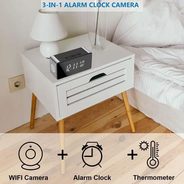 Alt view image 4 of 7 - Wireless WiFi Hidden Spy Camera, Full HD 4K Home Security Cam for Home Safety Support 5G&2.4G with Night Vision and Motion Detection, APP Control with SD Storage