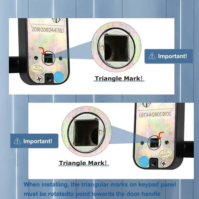 Alt view image 6 of 7 - Outdoor Keyless Lock with Adjustable Deadlatch 2-3/8'' and 2-3/4'',Mechanical Combination Door Lock with Keypad, Sunscreen Waterproof Keyless Gate Locks for Outdoor Fence with Handle (Black)