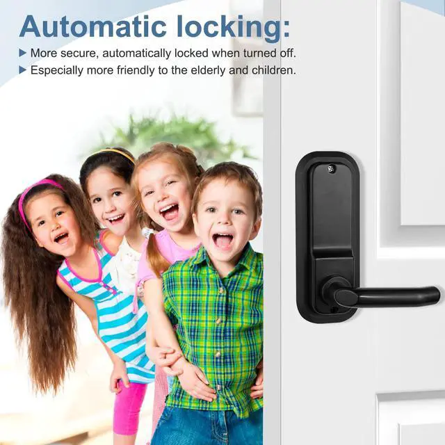 Alt view image 7 of 7 - Outdoor Keyless Lock with Adjustable Deadlatch 2-3/8'' and 2-3/4'',Mechanical Combination Door Lock with Keypad, Sunscreen Waterproof Keyless Gate Locks for Outdoor Fence with Handle (Black)