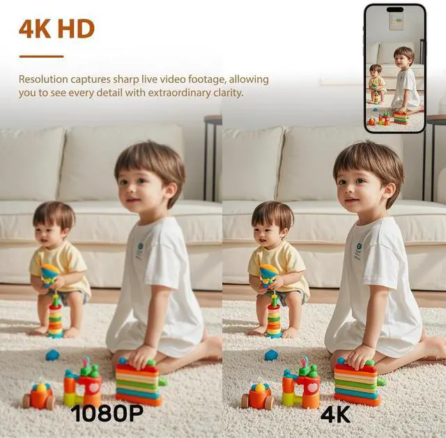 Alt view image 5 of 7 - 4K Mini Wireless 5G Camera WiFi Indoor Home HD Micro Security Camera, Small Dog Nanny Cam Pet Baby Car Outdoor Cameras, 100 Days Battery Life 150 angle Night Vision Motion Detection Cloud & SD Storage