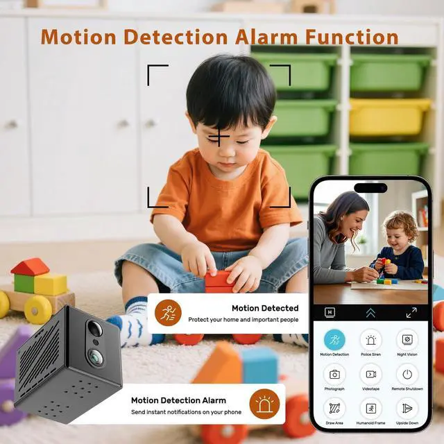 Alt view image 4 of 7 - 4K Mini Wireless 5G Camera WiFi Indoor Home HD Micro Security Camera, Small Dog Nanny Cam Pet Baby Car Outdoor Cameras, 100 Days Battery Life 150 angle Night Vision Motion Detection Cloud & SD Storage
