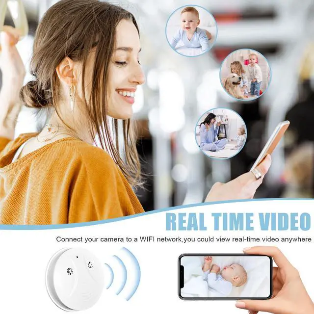 Alt view image 3 of 7 - Smoke Detector Hidden Camera Spy Camera Nanny Cam for Home, Office and Business Security with Wi-Fi HD 1080P Connectivity
