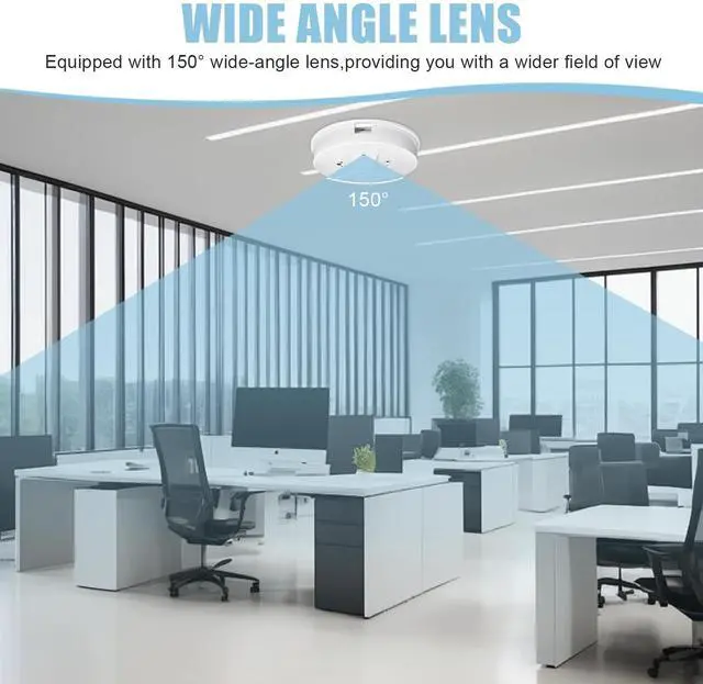Alt view image 6 of 7 - Smoke Detector Hidden Camera Spy Camera Nanny Cam for Home, Office and Business Security with Wi-Fi HD 1080P Connectivity