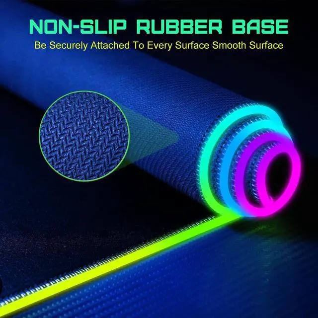 Alt view image 4 of 7 - Wireless Charging RGB Gaming Mouse Pad 15W, LED Mouse Mat 900x400x4MM, 10 Light Modes Extra Large Mousepad Non-Slip Rubber Base Computer Keyboard Mat for Gaming, MacBook, PC, Laptop, Desk