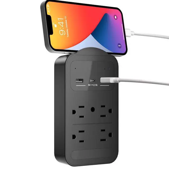 Main image of 2025 Upgraded 4K WiFi Nanny Cam Hidden Camera with Night Vision,Wireless Outlet Charger Spy Camera,Motion Detection|SD Storage Indoor Camera for Pet|Home|Office-Black