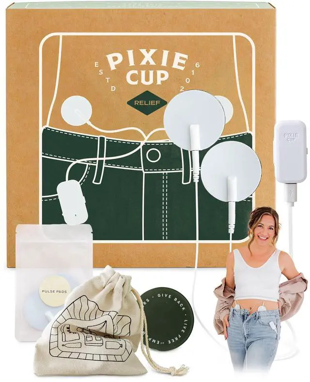 Main image of Pixie Period Pain Relief Device - Best PMS Relief Simulator with TENS Technology - Thinnest Wearable Tens Unit - Unnoticeable Under Clothes - Menstrual Cramp Comfort for Feminine Care