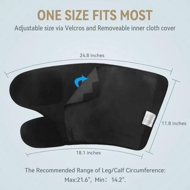 Alt view image 7 of 7 - Leg Massager with Heat Air Compression Calf Massager for Circulation Helpful for Pain Relief RLS Edema and Muscles Relaxation - Great Gift for Wife Mom