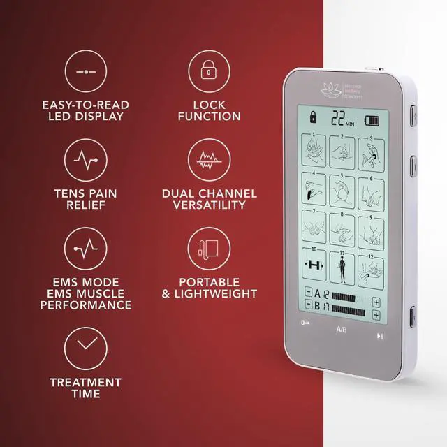 Alt view image 4 of 7 - TENS Unit Muscle Stimulator - Non-Invasive EMS Therapy Machine for Neck, Shoulder & Back Pain Relief, Sciatica, Arthritis - Safe & Portable with 12 Modes & 20 Intensity Levels