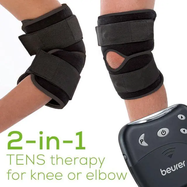 Alt view image 3 of 7 - EM29 2-in-1 Knee and Elbow TENS Machine for Pain Relief with 20 Intensity Levels, 4 Programs, and Reusable Water Contact Electrodes, Digital Muscle Stimulator Device