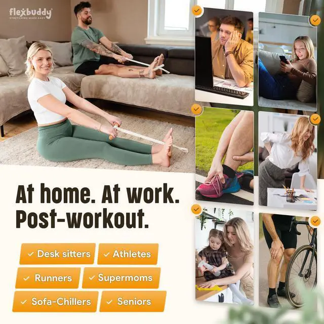Alt view image 4 of 7 - ® Stretching Tool  2-in-1 Flexibility & Back Trainer | Daily Mobility & Pain Relief | Compact Stretch Aid for Home, Office & Gym