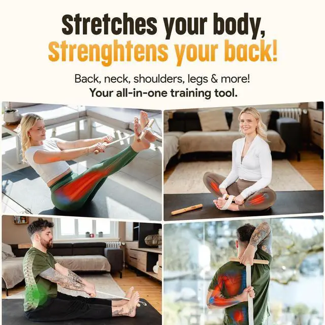 Alt view image 6 of 7 - ® Stretching Tool  2-in-1 Flexibility & Back Trainer | Daily Mobility & Pain Relief | Compact Stretch Aid for Home, Office & Gym