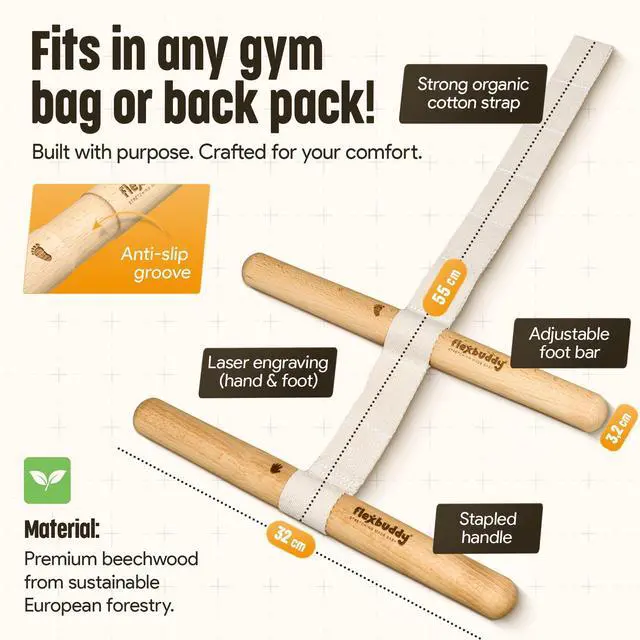 Alt view image 7 of 7 - ® Stretching Tool  2-in-1 Flexibility & Back Trainer | Daily Mobility & Pain Relief | Compact Stretch Aid for Home, Office & Gym