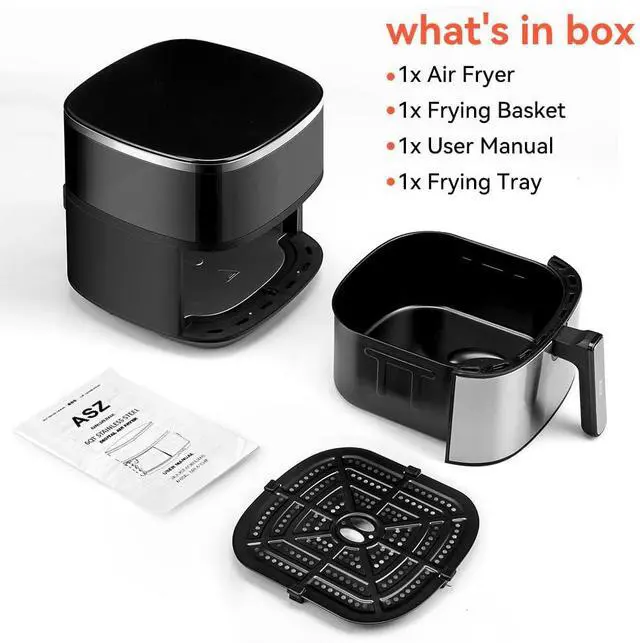 Alt view image 7 of 7 - Digital Air Fryer 6qt with Window Up - 6 QT Big Airfryer 6-in-1 Presets Preheat Airfry Reheat Bake Roist Broil 400°F Airfrier 85% Oil Less,Nonstick Dishwasher-Safe Parts, Automatic Shutoff