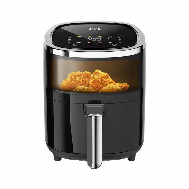 Main image of 4QT Compact Air Fryer, 9-in-1 with Smart Digital Color TouchScreen Air Fryers View Window, Air Fry, Roast, Bake, Broil, Reheat, Dehydrate, 12 Presets,Less Oil Nonstick & Dishwasher Safe Basket