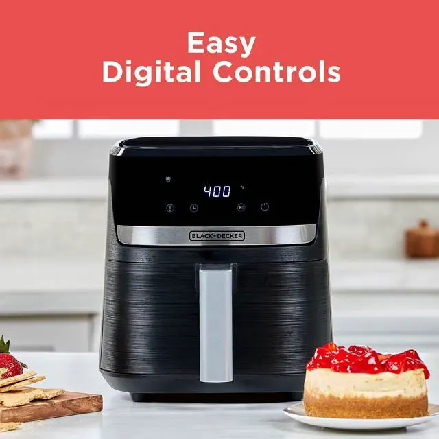 Alt view image 3 of 6 - Purifry 4QT Air Fryer, Timer with Auto Shut-off and Shake Reminder, Digital LED Touchscreen and 9 Presets, 1300W up to 400 F, Dishwasher Safe Parts