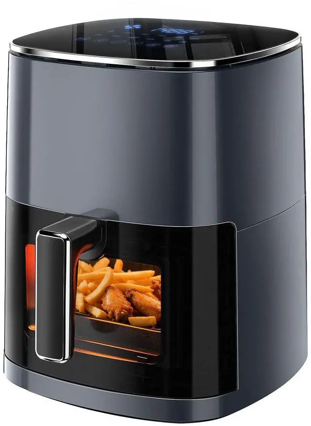 Main image of Air Fryer - 6.34 QT Digital Airfryer with Visible Window, 12 Presets Functions, Nonstick and Dishwasher-Safe Basket, 1700W, Gray