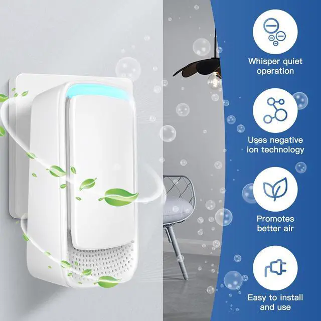 Alt view image 3 of 7 - Plug In Air Ionizers - Negative Ion Technology Air Purifier - Quiet Operation Air Freshener for Home, Bedroom, Office, Garage Room - Portable Air Purifiers Odor,Pets Smell - Air Cleaner White (4 Pack